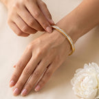 Gold Baguette Crystal Bangle