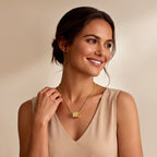 Gold Barrel Pendant Necklace