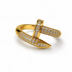 Gold Crystal Nail Ring