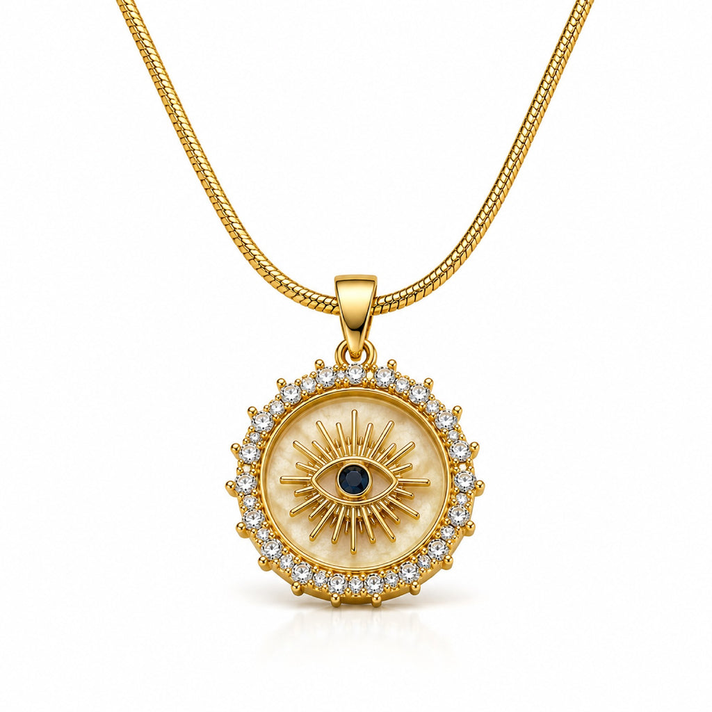 Gold Evil Eye Pendant Necklace