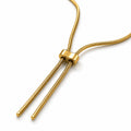 Gold Lariat Slider Necklace