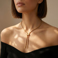 Gold Lariat Slider Necklace