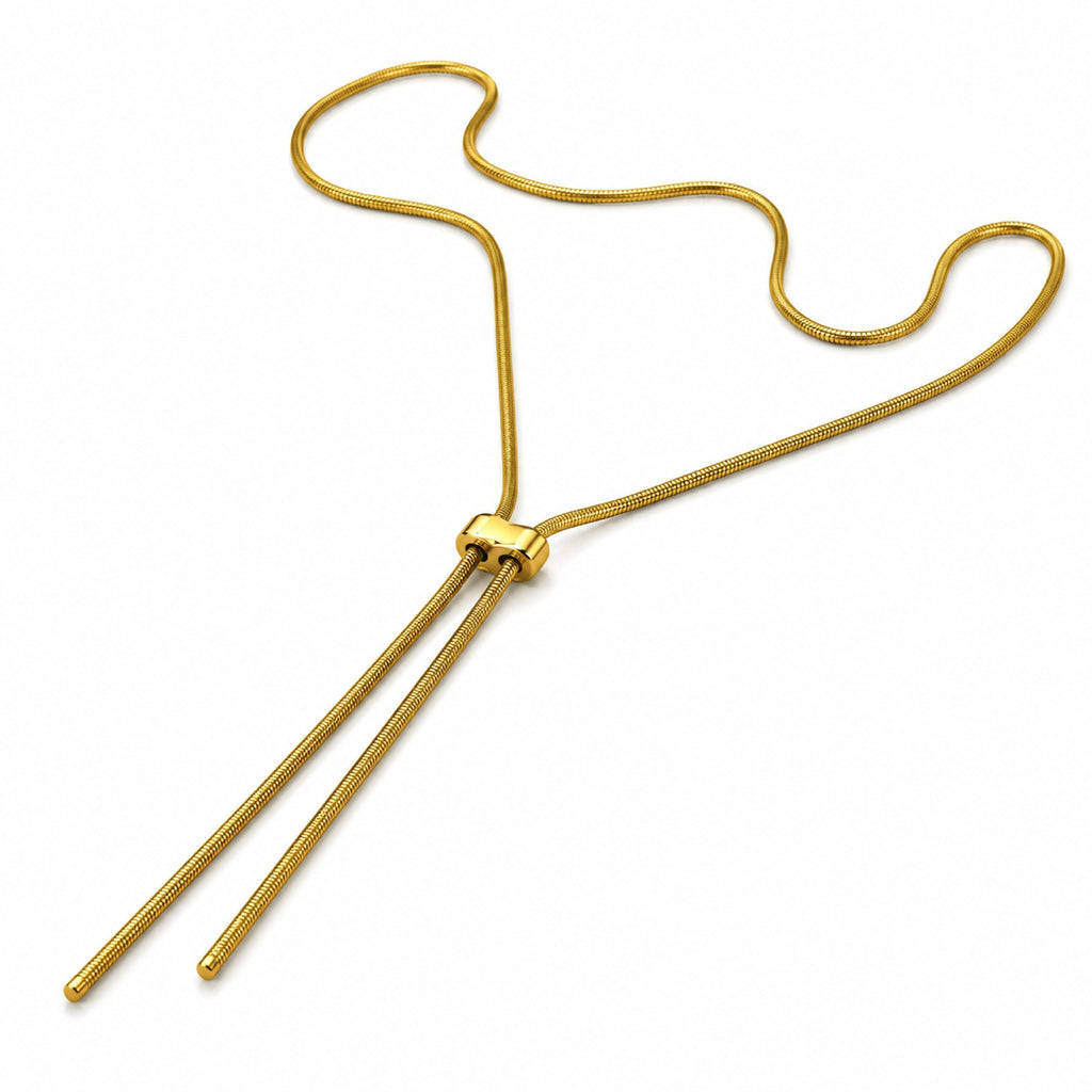 Gold Lariat Slider Necklace