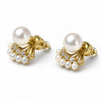 Gold Pearl Fan Earrings