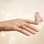 Gold Pearl Open Ring