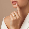 Gold Pearl Open Ring