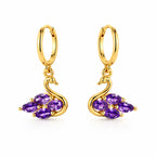 Gold Swan Dangle Earrings