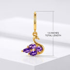 Gold Swan Dangle Earrings