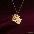 Gold love letter pendant necklace with envelope charm on chain