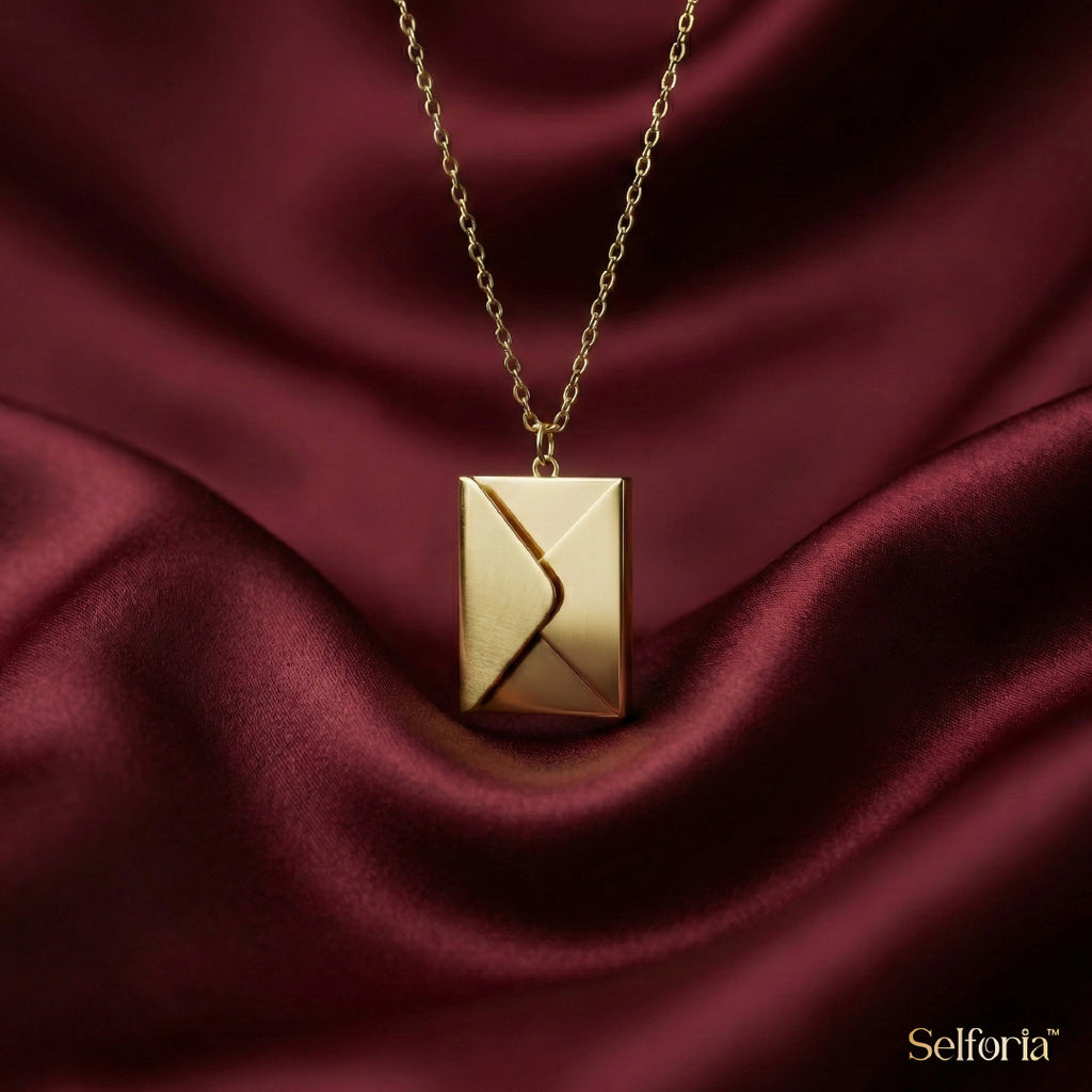 Romantic gold necklace with love letter design for women