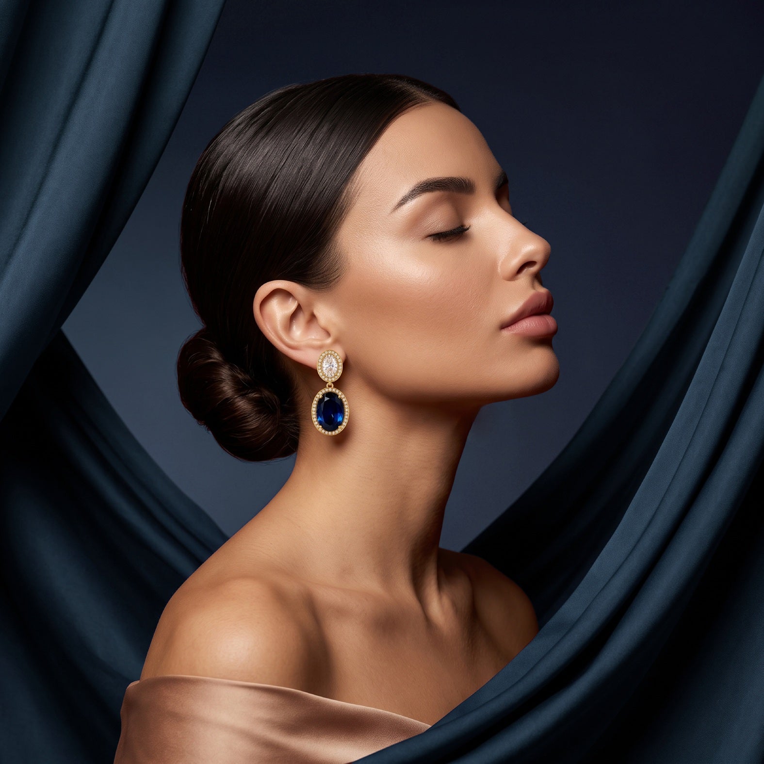 Royal Sapphire Drop Earrings