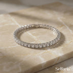 Silver stone tennis bracelet for women, elegant jewellery gift for special occasions
