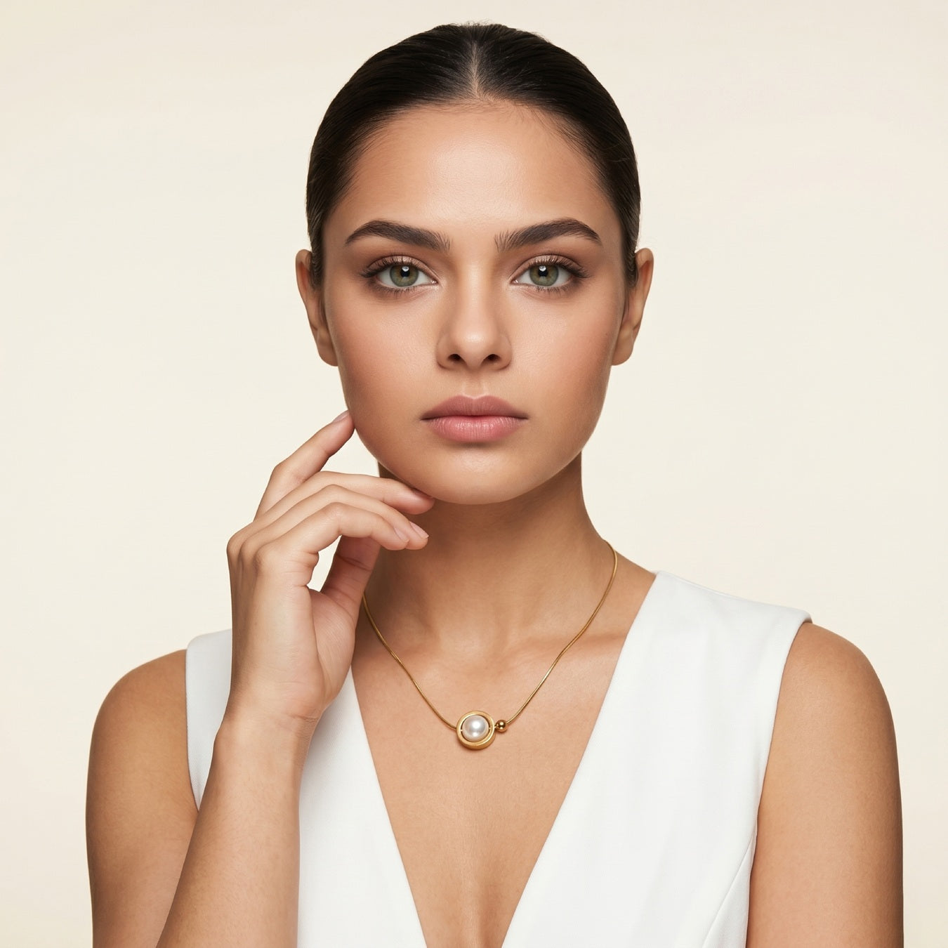 Gold Pearl Chain Necklace
