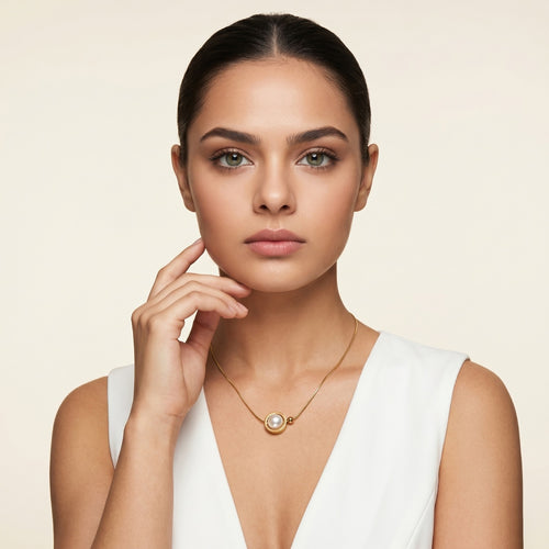 Gold Pearl Chain Necklace