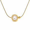 Gold Pearl Chain Necklace