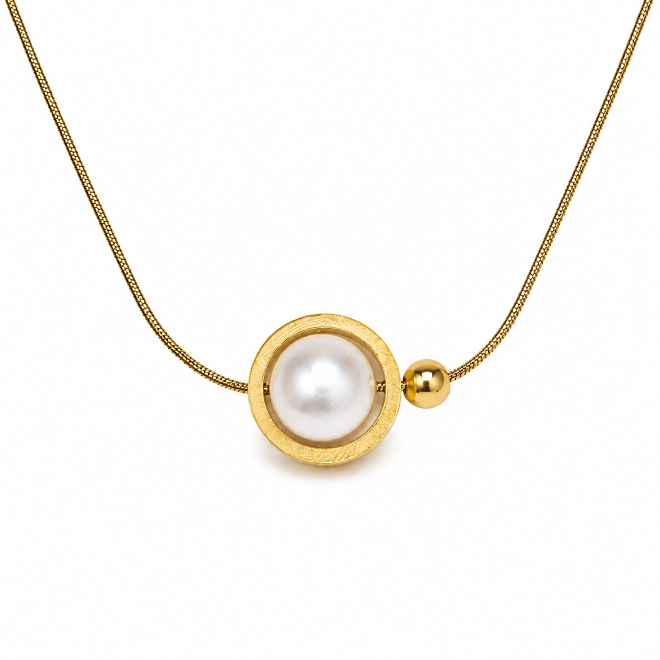 Gold Pearl Chain Necklace