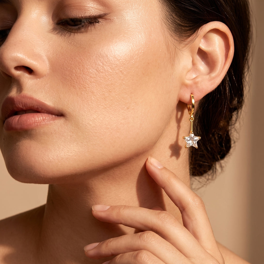 Star Gold Earrings
