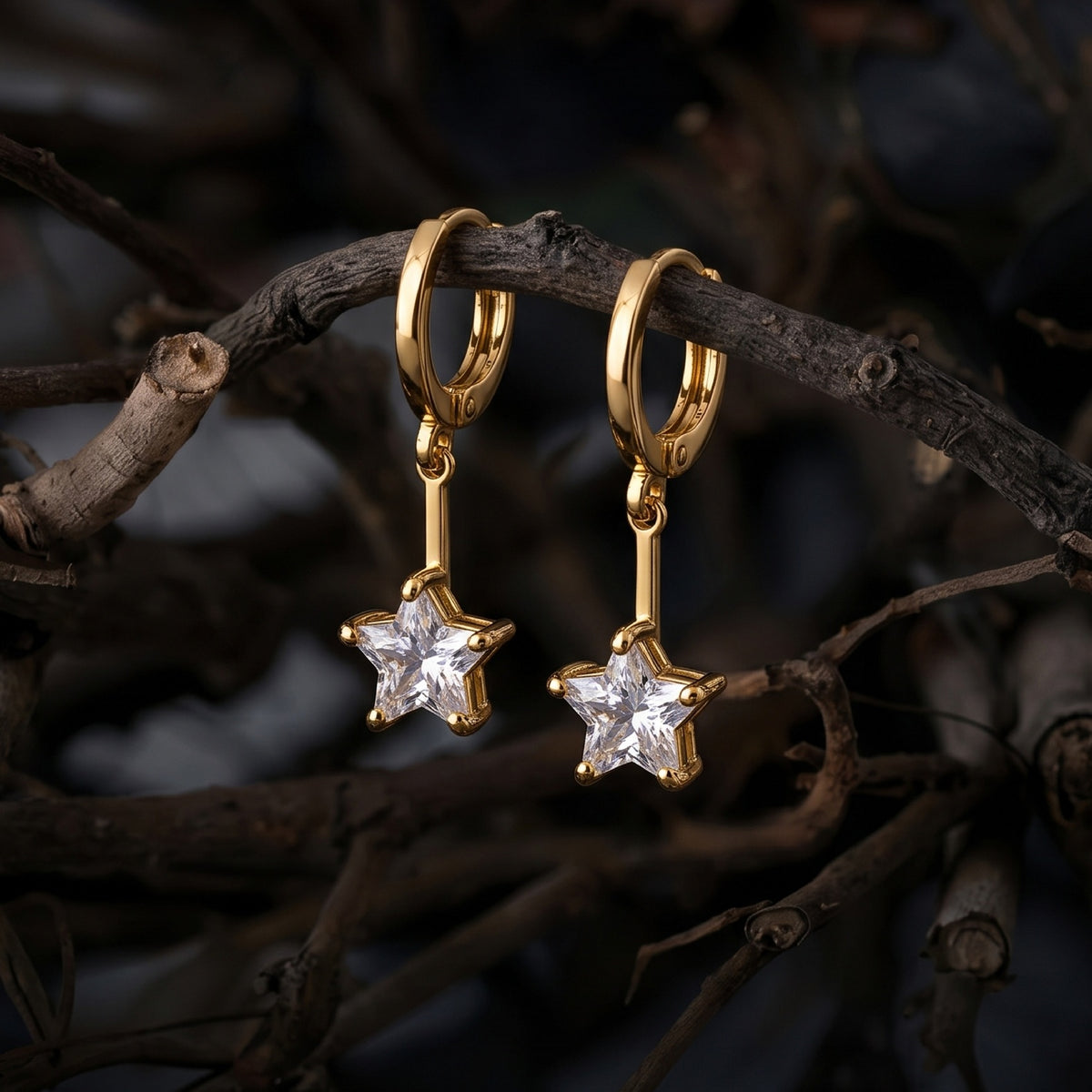 Star Gold Earrings