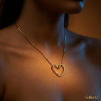 Studded heart pendant necklace for romantic evening wear